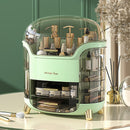 Elegant Multi-Layer Cosmetic Organizer with Lid & Drawers
